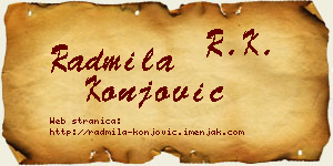 Radmila Konjović vizit kartica